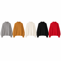 Pull-over en polyester et élasthanne tricoté à la machine, col rond, respirant, pour femme, vente en gros directe d'usine, stock disponible, collection automne
