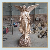 Statue d'ange de Bethléem en bronze coulé en silicone de grande taille pour l'extérieur, fontaine d'eau, sculpture personnalisée en usine