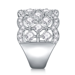 Hoogwaardige 925 sterling zilveren hiphop ring, ronde moissanite ring - Product Image 3