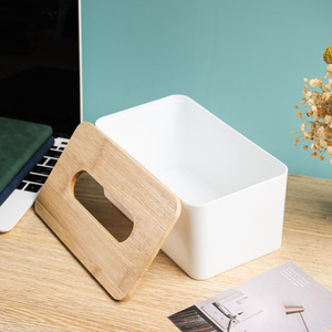 Organisateur de bureau rectangulaire personnalisé au design moderne avec couvercles en bois de bambou, grande capacité, étanche, logo publicitaire, <span class=keywords><strong>organisation</strong></span> - Product Image 3