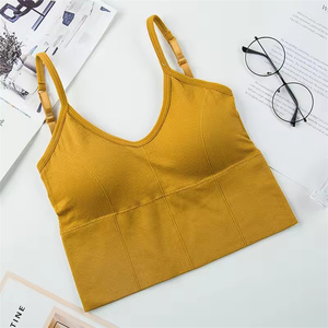 Women Adjustable Sports <b>Padded</b> Bra U Back Lingerie <b>Underwear</b> Camisole Wrapped Chest Girl Vest Eamless Women Sports Bra - Product Image 2