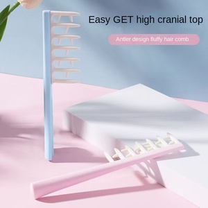 Foldable Fluffy High Cranial Top Styling <b>Comb</b> Plastic Handle Antlers Hair Slit <b>Comb</b> <b>Wide</b> Teeth for Easy Hair Root Fluffing - Product Image 2