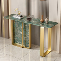 Table console de luxe au design moderne et unique, avec plateau en marbre blanc et finition dorée, idéale pour l'entrée ou le couloir, pour le salon