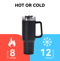 Mug de voyage isotherme en acier inoxydable à double paroi avec poignée, personnalisable avec logo, 20 oz, 30 oz, 40 oz