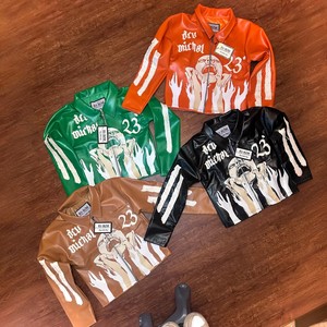 Giacche da uomo personalizzate <span class=keywords><strong>camicia</strong></span> da lavoro in <span class=keywords><strong>pelle</strong></span> <span class=keywords><strong>di</strong></span> alta qualità Bomber <span class=keywords><strong>giacca</strong></span> con Zip ricamata <span class=keywords><strong>giacca</strong></span> <span class=keywords><strong>di</strong></span> <span class=keywords><strong>pelle</strong></span> sintetica da uomo - Product Image 1