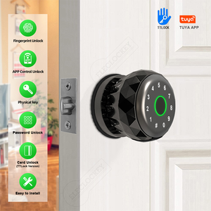 Aluminiumlegering Kleine knop Digitaal deurslot Tuya TTlock App Cloud Vingerafdruk Wachtwoord RFID-kaart Keyless Smart Lock Thuis Slaapkamer - Product Image 2