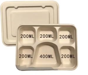 Tapa de caja Bento de bambú biodegradable blanco natural, estampado de laminación mate CMYK/Pantone, cartón relacionado con alimentos para ensaladas - Product Image 6