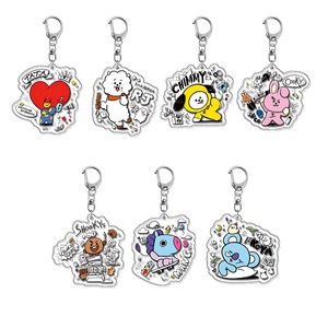 BT21 Cooky Tata Koya RJ Shooky Man <span class=keywords><strong>Chimmy</strong></span> - Llavero de acrílico con diseño de dibujos animados, accesorio para mochila, regalo - Product Image 4
