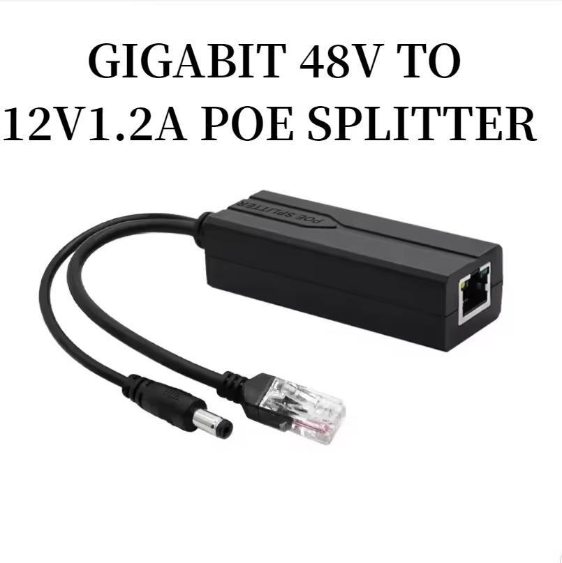 Active 1G 10/100/1000Mbps 3-Port Full-Duplex POE Splitter RJ45 Ethernet ...