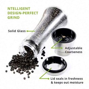 Adjustable Refillable Stainless Steel Chili Salt Pepper <b>Grinder</b> Set 165ML Capacity Home Spice <b>Herbs</b> Spices Mill - Product Image 6