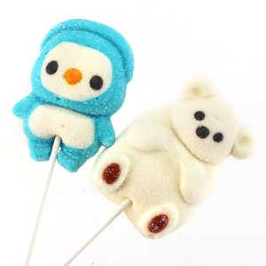 Sucette en forme d'ours blanc et de pingouin bleu en <span class=keywords><strong>guimauve</strong></span> de 40g de dessin animé - Product Image 3