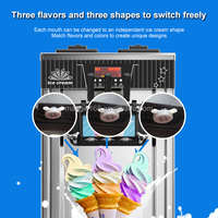 15-20L/H 전기 스노우 화이트 아이스크림 제조기 3가지 맛 자동 요구르트 제조 소프트 아이스크림 메이커