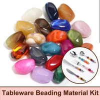 Kit de perles acryliques irrégulières rétro pour bricolage, taille du trou 5 mm, parfait pour la décoration intérieure, les rideaux de porte et les accessoires de table
