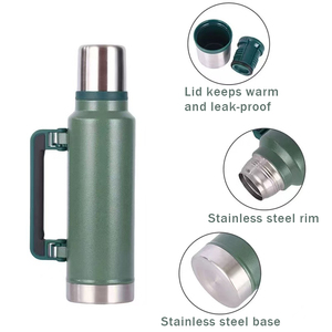 Ensemble <span class=keywords><strong>de</strong></span> bouteilles isothermes sous vide en acier inoxydable <span class=keywords><strong>2L</strong></span>, <span class=keywords><strong>gourde</strong></span> d'eau portable pour l'extérieur avec bocaux <span class=keywords><strong>de</strong></span> rangement, tasse à yerba maté et paille - Product Image 3