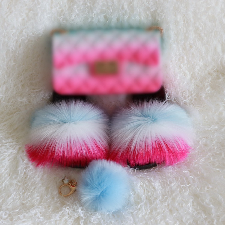 Curlyfur, оптовая продажа, поставщик 2021, детские сандалии для девочек, детские пушистые тапочки, кошелек