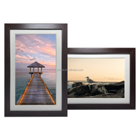 Bingkai foto Digital, Pros kayu besar 15.6 "WiFi bingkai foto Digital layar sentuh HD berbagi foto video rotasi otomatis APP kustom