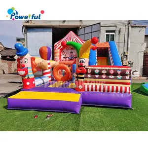 Aangepaste Grootte Opblaasbare Circus Bounce Speeltuin Cartoon Opblaasbare Park Jump Bounce Kasteel