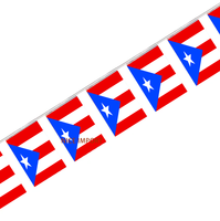 Guirlande de mini-drapeaux de Porto Rico pour la décoration de fêtes scolaires, salles de classe et événements sportifs