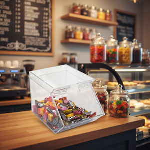 Wholesale Food Safe Lucite Acrylic Candy Box <b>Bin</b> Dry Food Container with Lid - Product Image 4