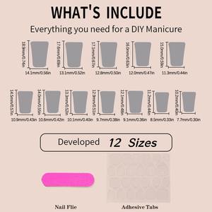 24 ชิ้น/ชุด ขายส่ง ปลายเล็บรูปทรงปากเป็ด สไตล์มินิมอลฝรั่งเศส กดติดเล็บปลอม ขายส่ง XB-85-92 - Product Image 4