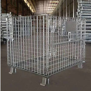 Contenedor de alambre de almacenamiento de almacén, jaula de caja de malla de acero para estanterías de paletas de Metal para jaula de almacenamiento de rotación de Material - Product Image 2