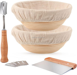 Ensemble de bols de Fermentation de la pâte <span class=keywords><strong>au</strong></span> <span class=keywords><strong>levain</strong></span> professionnel maison <span class=keywords><strong>levain</strong></span> 2 pièces paniers en rotin pour la fabrication du <span class=keywords><strong>pain</strong></span> <span class=keywords><strong>au</strong></span> <span class=keywords><strong>levain</strong></span> - Product Image 1