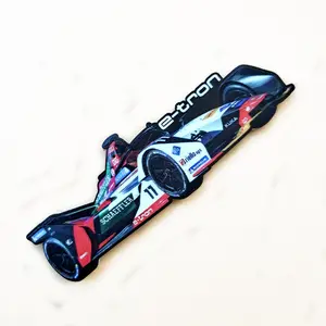 Promotional Custom Race car shape Refrigerator Magnet Rubber 3d 2d Soft Pvc Offset Print Souvenir Fridge Magnet