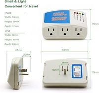 Protector de voltaje de alimentación monofásico de tres salidas 1440 vatios sobretensiones refrigerador toma de corriente enchufable enchufes