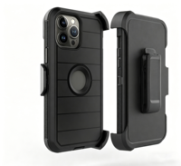 Coque de téléphone rayée avec support rotatif à 360° et clip ceinture intégré, 4 couches, pour iPhone 18 Pro Max 17 16 15 14 - Vente en gros