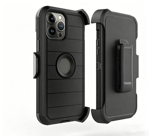 Étui de téléphone rayé avec béquille rotative à 360° et clip ceinture intégré, protection renforcée à 4 couches pour iPhone 17 Pro Max 16 15 14 13 12 - Product Image 2