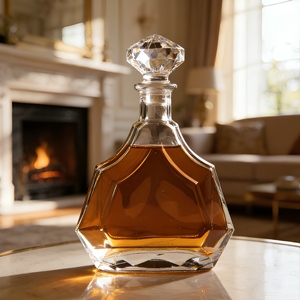 Bouteille en verre transparente de luxe sur mesure pour <span class=keywords><strong>vodka</strong></span>, gin, whisky, tequila, brandy et spiritueux - Product Image 2