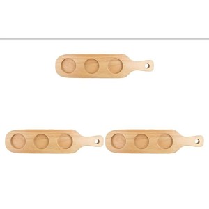 Soporte de madera para vasos con asa, bandeja para 3 vasos, para bar, whisky, cócteles, uso en restaurantes, bandeja de escritorio de madera maciza - Product Image 2