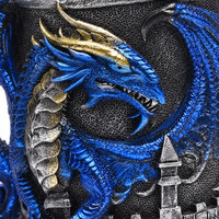 Chope à Bière Dragon 450ml Acier Inoxydable et Résine Corps en Relief Dragon Rouge 3D avec Anse Aile Dragon Rétro Cadeau