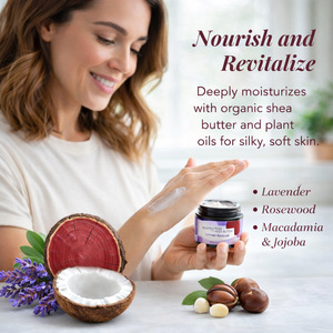 Mantequilla Corporal Batida al por Mayor |   Crema Hidratante de Manteca de Karité Orgánica para Mujer |   Textura Cremosa y Aterciopelada |   Aroma de Lavanda y Palo de Rosa - Product Image 2