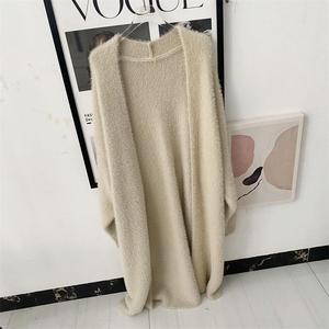 高品質レディース冬用ロングカーディガン、ゆったりとした女性用オープンフロントニットコートジャケット、オーバーサイズミディ丈セーター、無地ファジーカーディガン - Product Image 4