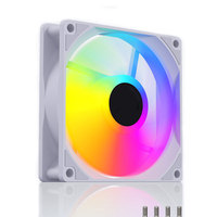 Ventilateur de refroidissement PC RGB 120 mm, volume d'air élevé, 4 broches, 3 broches, ventilateur de refroidissement ultra-silencieux avec dissipateur thermique en plastique pour boîtier d'ordinateur de bureau