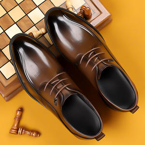 Nuevos Zapatos de Cuero para Hombre, Impermeables, que Aumentan la Estatura, Estilo Británico 2025, Zapatos de Vestir para Bodas, Zapatos Casuales Negros con Cordones para Otoño - Product Image 2