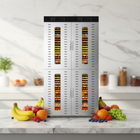 Mesin Pengering Makanan Komersial 96 Tray, Stainless Steel, Listrik, untuk Buah, Sayuran, dan Daging Kering
