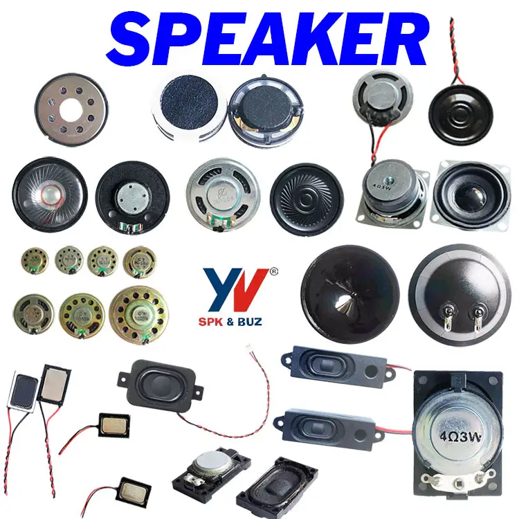 Altavoz dinámico mylar de alta calidad, redondo y delgado, plano, 4 ohm, 8 ohm, 1W, 2W, 3W, montaje pcb, micro cavidad multimedia