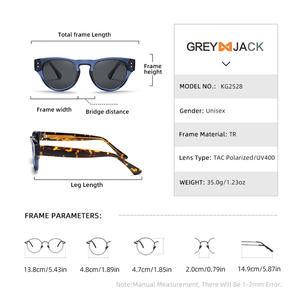 Lunettes de soleil Greyjack, monture Tr90, polarisées UV400, unisexe, type 3, verres TAC, couleur bleu écaille - Product Image 5
