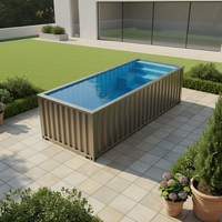 Piscine de luxe pour resort avec fenêtre et design en fibre de verre, piscine hors sol