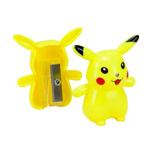 ที่เหลาดินสอ Pikachou ขนาดเล็กน่ารักหลายสีหน้ากบเหลาดินสอสำหรับโรงเรียนประถม