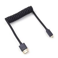 Cable en Espiral de Nailon Negro/Rojo FRO HDM Macho a Micro HDM/MINI HDM/HDM Macho, 1080P/4K 60Hz 18Gbps HDR para Monitor, TV, Computadora