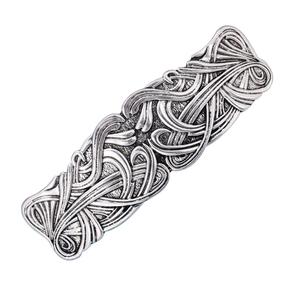 Style vintage grande pince à cheveux celtique argent métal Viking Barrette alliage européen épingles à cheveux décor doux noël cheveux décor - Product Image 2