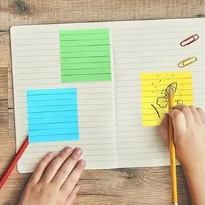3x3 Inch Super Sticky Self-Adhesive Notes Lined <b>Pads</b> in Bright Colors 100 Sheets/<b>Pad</b> for Home Office School Use - Product Image 3