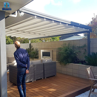 Pergola rétractable, auvent de toit motorisé pliant, auvent imperméable en tissu, toit rétractable pour patio