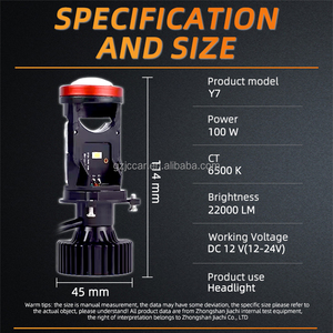 Jiachi Y7 H4 led Máy chiếu mini Ống kính tự động H4 Led Đèn Pha Bóng đèn kit chuyển đổi chùm cao Chùm thấp 200W Turbo Fan xe ánh sáng đèn - Product Image 3