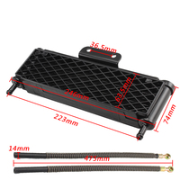 Radiateur de refroidissement d'huile moteur PowerMotor en aluminium neuf pour motos de motocross Kawasaki KX 65/85/100/140, Yamaha YZ 125, WR 150SX