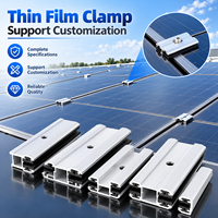 Pince de fixation pour panneau solaire en aluminium 6005-T5, pince intermédiaire pour module PV sans cadre, clip EPDM, longueur personnalisée