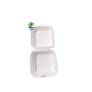 100% 생분해성 6인치 사탕수수 바가스 패스트푸드 포장 버거 레스토랑 클램쉘 - Product Image 1